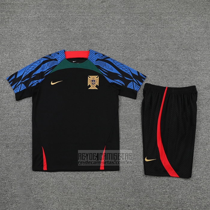 Chandal del Portugal Manga Corta 2022-2023 Negro - Pantalon Corto